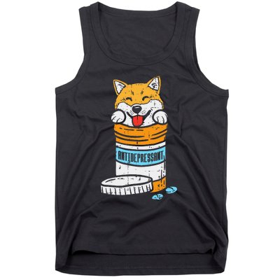 Antidepressant Shiba Inu Akita Japanese Dog Doge Meme Gift Tank Top