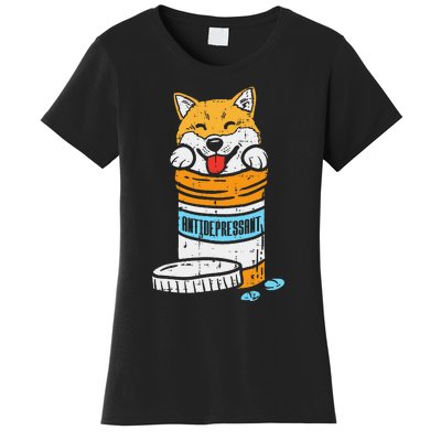 Antidepressant Shiba Inu Akita Japanese Dog Doge Meme Gift Women's T-Shirt