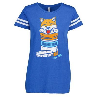 Antidepressant Shiba Inu Akita Japanese Dog Doge Meme Gift Enza Ladies Jersey Football T-Shirt