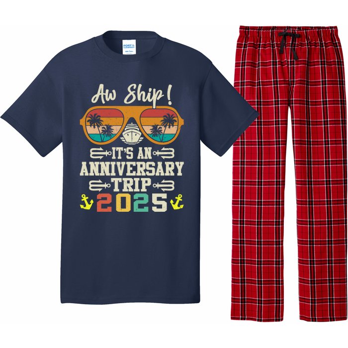 Aw Ship ItS An Anniversary Trip 2025 Couple Matching Cruise Pajama Set