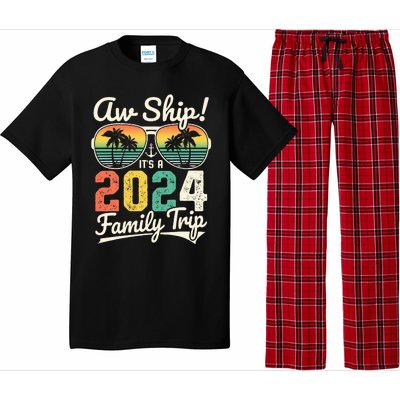 Aw Ship ItS A 2024 Family Trip Family Cruise Vintage Pajama Set