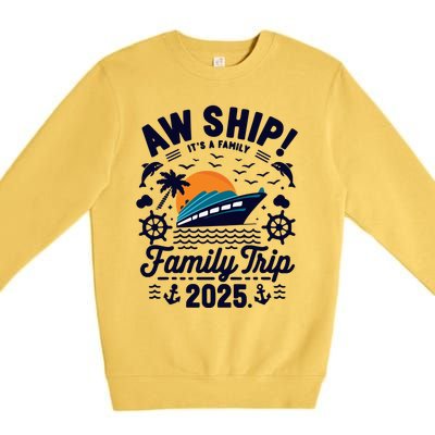 Aw Ship ItS An Anniversary Trip 2025 Couple Matching Cruise Premium Crewneck Sweatshirt