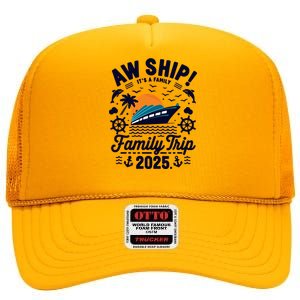 Aw Ship ItS An Anniversary Trip 2025 Couple Matching Cruise High Crown Mesh Back Trucker Hat