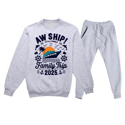 Aw Ship ItS An Anniversary Trip 2025 Couple Matching Cruise Premium Crewneck Sweatsuit Set