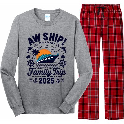 Aw Ship ItS An Anniversary Trip 2025 Couple Matching Cruise Long Sleeve Pajama Set