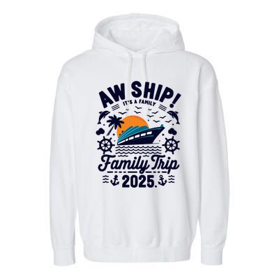 Aw Ship ItS An Anniversary Trip 2025 Couple Matching Cruise Garment-Dyed Fleece Hoodie