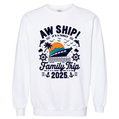 Aw Ship ItS An Anniversary Trip 2025 Couple Matching Cruise Garment-Dyed Sweatshirt