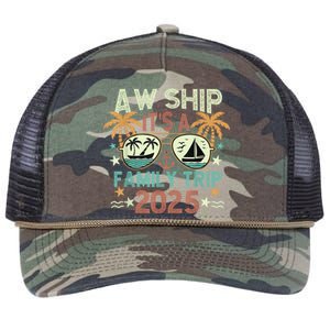 Aw Ship ItS Family Trip 2025 Cruise Vacation Cruising Ship Retro Rope Trucker Hat Cap