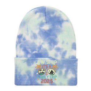 Aw Ship ItS Family Trip 2025 Cruise Vacation Cruising Ship Tie Dye 12in Knit Beanie