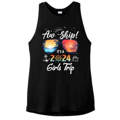 Aw Ship ItS A 2024 Trip Cruising Vacation Gift Ladies PosiCharge Tri-Blend Wicking Tank