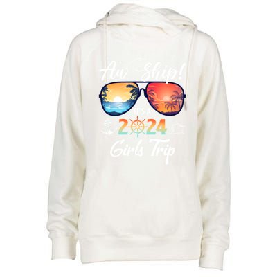 Aw Ship ItS A 2024 Trip Cruising Vacation Gift Womens Funnel Neck Pullover Hood