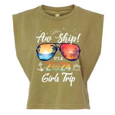 Aw Ship ItS A 2024 Trip Cruising Vacation Gift Garment-Dyed Women's Muscle Tee