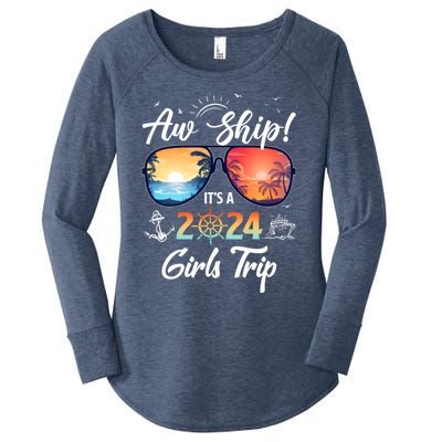 Aw Ship ItS A 2024 Trip Cruising Vacation Gift Women's Perfect Tri Tunic Long Sleeve Shirt