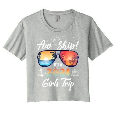 Aw Ship ItS A 2024 Trip Cruising Vacation Gift Women's Crop Top Tee