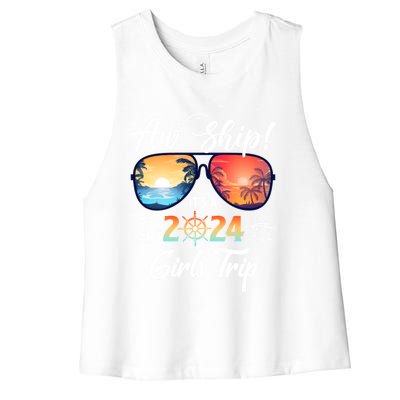 Aw Ship ItS A 2024 Trip Cruising Vacation Gift Women's Racerback Cropped Tank