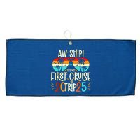 Aw Ship ItS My First Cruise Trip 2025 First Cruise 2025 Large Microfiber Waffle Golf Towel