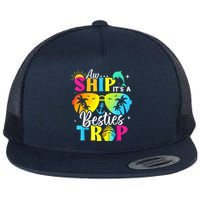 Aw Ship It’S A Besties Trip 2025 Friends Vacay Cruise 2025 Flat Bill Trucker Hat