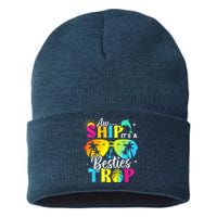 Aw Ship It’S A Besties Trip 2025 Friends Vacay Cruise 2025 Sustainable Knit Beanie