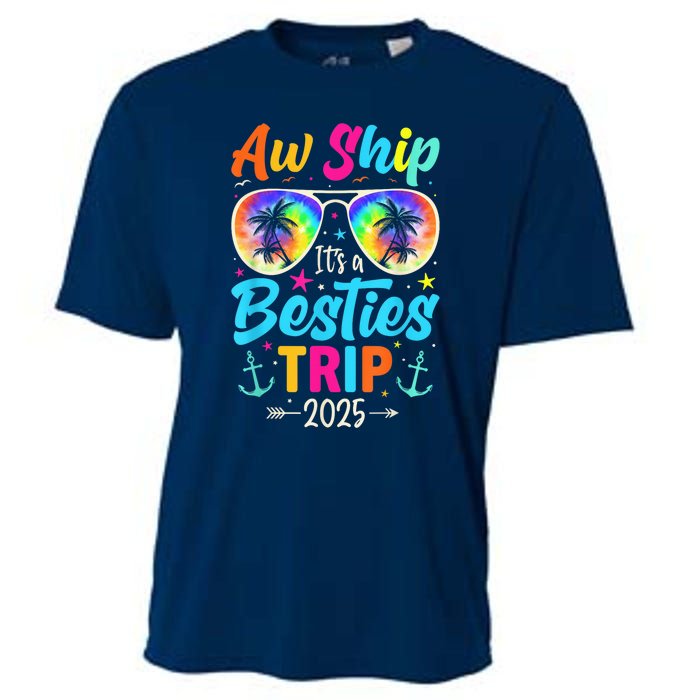 Aw Ship It’S A Besties Trip 2025 Friends Vacay Cruise 2025 Cooling Performance Crew T-Shirt