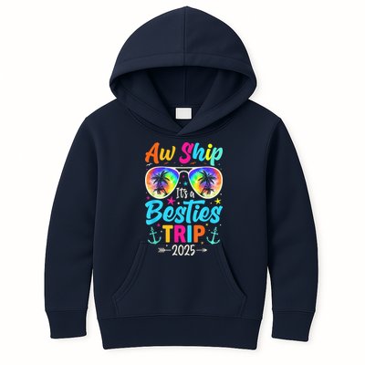 Aw Ship It’S A Besties Trip 2025 Friends Vacay Cruise 2025 Kids Hoodie