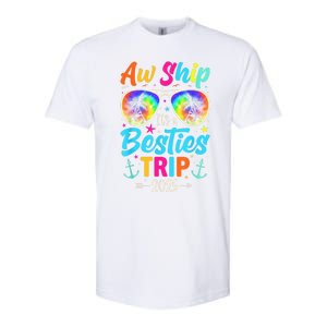 Aw Ship It’S A Besties Trip 2025 Friends Vacay Cruise 2025 Softstyle CVC T-Shirt