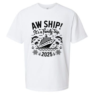 Aw Ship! ItS A Family Cruise 2025 Trip Vacation Matching Sueded Cloud Jersey T-Shirt