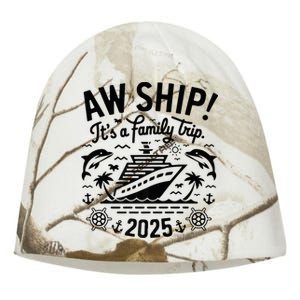 Aw Ship! ItS A Family Cruise 2025 Trip Vacation Matching Kati - Camo Knit Beanie