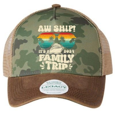 Aw Ship ItS A Family Trip 2024 Family Cruise Squad Matching Cool Gift Legacy Tie Dye Trucker Hat