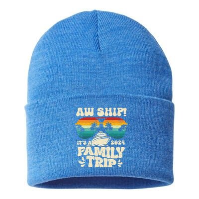 Aw Ship ItS A Family Trip 2024 Family Cruise Squad Matching Cool Gift Sustainable Knit Beanie