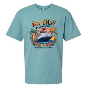 Aw Ship! ItS A Family Cruise 2025 Trip Vacation Matching Sueded Cloud Jersey T-Shirt