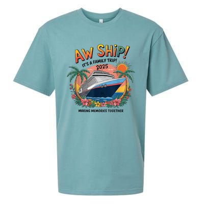 Aw Ship! ItS A Family Cruise 2025 Trip Vacation Matching Sueded Cloud Jersey T-Shirt