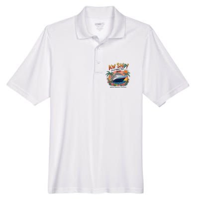 Aw Ship! ItS A Family Cruise 2025 Trip Vacation Matching Men's Origin Performance Pique Polo