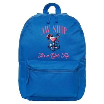 Aw Ship ItS A Trip Cruise Trip Oh Sip Coastal Gift 16 in Basic Backpack