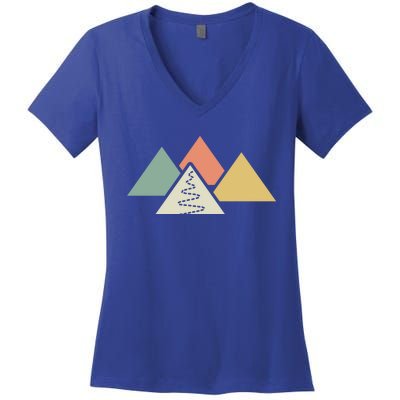 Apres Ski Ice Skiing Winter Sport Downhill Snow Lover Gift Women's V-Neck T-Shirt