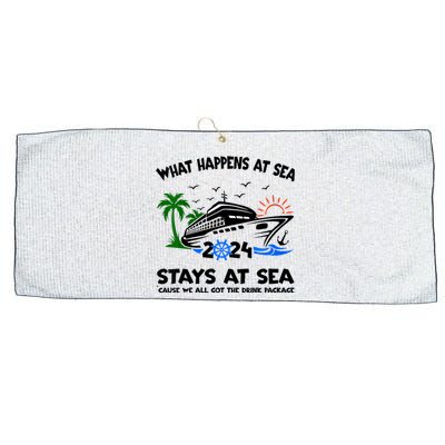 Aw Ship Its A Family Trip And Friends Group Cruise 2024 Large Microfiber Waffle Golf Towel