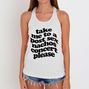 A Small Indie Band Stole All Of My Money Take Me To A Post Sec Nachos Concert Pl Women's Knotted Racerback Tank