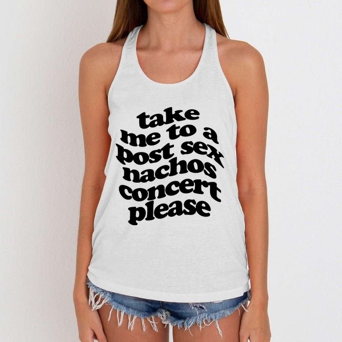 A Small Indie Band Stole All Of My Money Take Me To A Post Sec Nachos Concert Pl Women's Knotted Racerback Tank