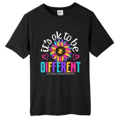 Autism Sunflower it's ok to be Different Autism Awareness Tall Fusion ChromaSoft Performance T-Shirt