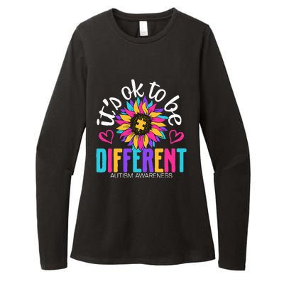 Autism Sunflower it's ok to be Different Autism Awareness Womens CVC Long Sleeve Shirt