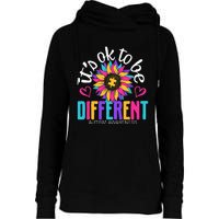 Autism Sunflower it's ok to be Different Autism Awareness Womens Funnel Neck Pullover Hood