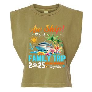 Aw Ship! It’S A Family Trip 2025 Family Matching Cruise Garment-Dyed Women's Muscle Tee