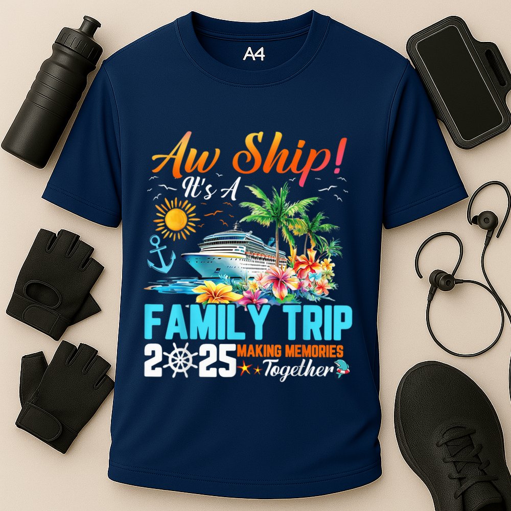 Aw Ship! It’S A Family Trip 2025 Family Matching Cruise Cooling Performance Crew T-Shirt