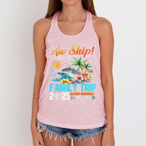 Aw Ship! It’S A Family Trip 2025 Family Matching Cruise Women's Knotted Racerback Tank