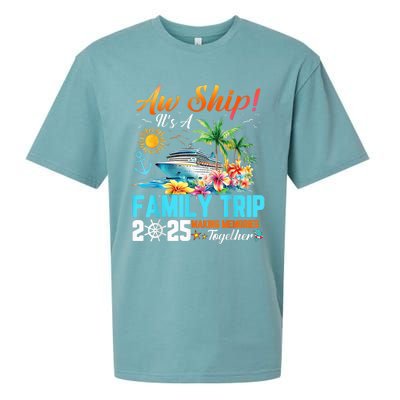 Aw Ship! It’S A Family Trip 2025 Family Matching Cruise Sueded Cloud Jersey T-Shirt