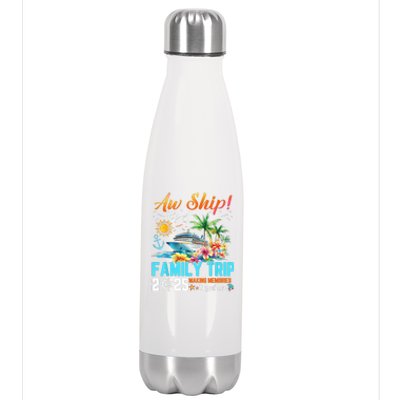 Aw Ship! It’S A Family Trip 2025 Family Matching Cruise Stainless Steel Insulated Water Bottle