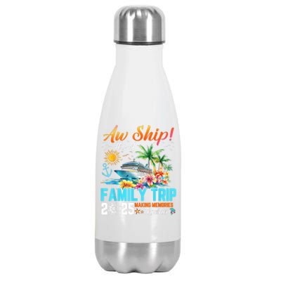 Aw Ship! It’S A Family Trip 2025 Family Matching Cruise Stainless Steel Insulated Water Bottle