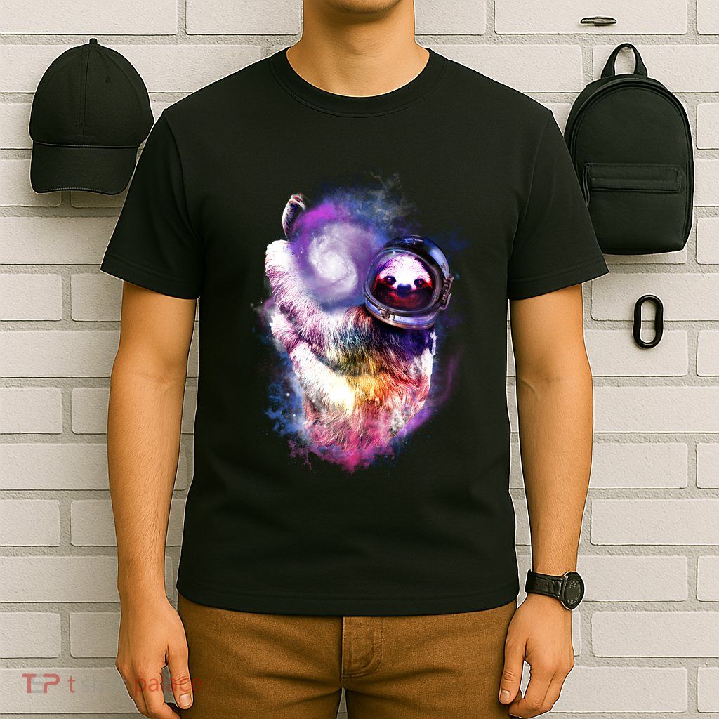 Astronaut Sloth In Space T-Shirt