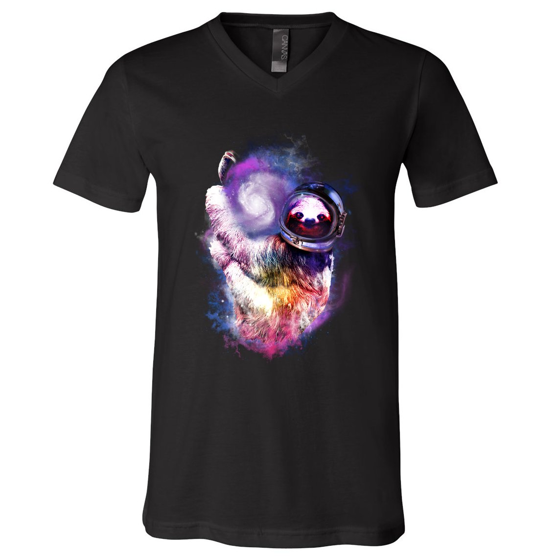 Astronaut Sloth In Space V-Neck T-Shirt