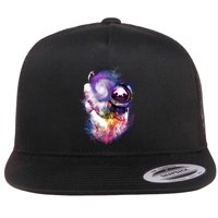Astronaut Sloth In Space Flat Bill Trucker Hat