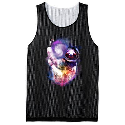 Astronaut Sloth In Space Mesh Reversible Basketball Jersey Tank